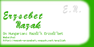 erzsebet mazak business card